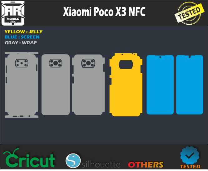 Xiaomi Poco X3 NFC Skin Vector Template Svg