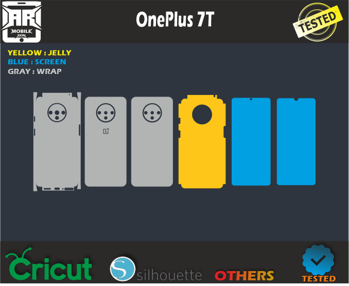 OnePlus 7t skin Template svg