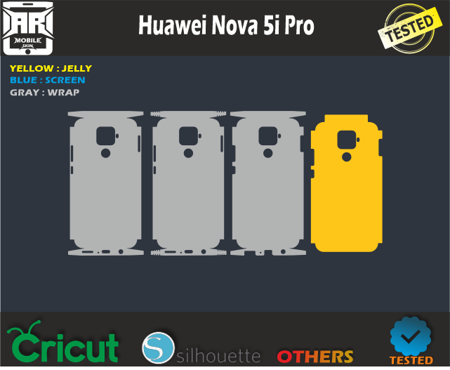 Huawei Nova 5i Pro Skin Template Vector