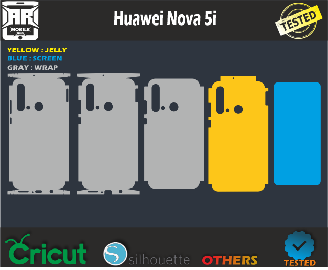 Huawei Nova 5i Skin Template Vector