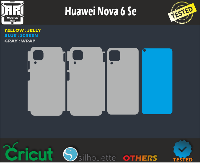 Huawei Nova 6 Se Skin Template Vector