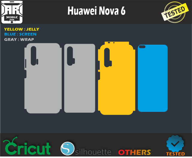 Huawei Nova 6 Skin Template Vector