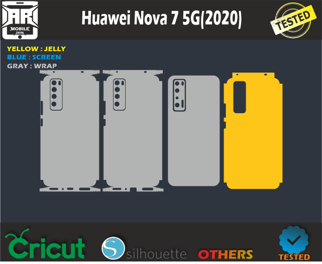 Huawei Nova 7 5g 2020 Skin Template Vector SVG
