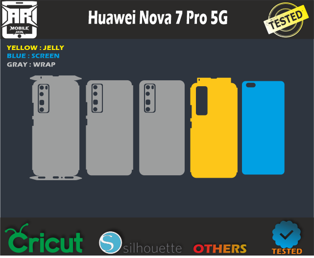 Huawei Nova 7 Pro 5G Skin Template Vector