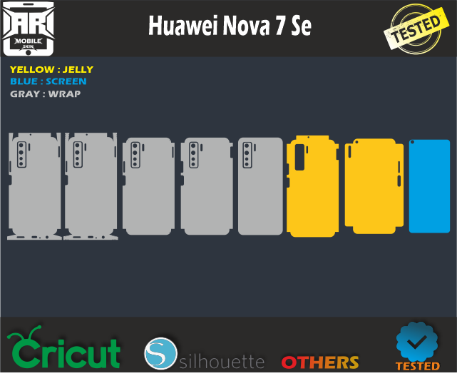 Huawei Nova 7 Se skin Template Vector