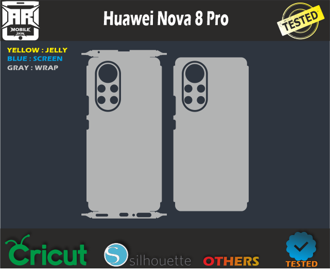 Huawei Nova 8 Pro Skin Template Vector