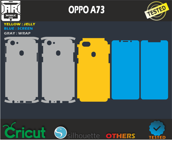 OPPO A73 Skin Template svg