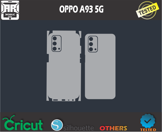 OPPO A93 5G Skin Template Vector