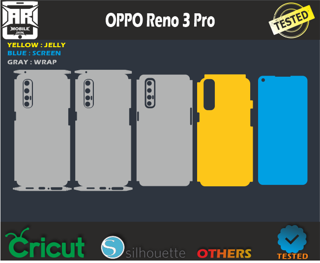 OPPO Reno 3 Pro Skin Template svg