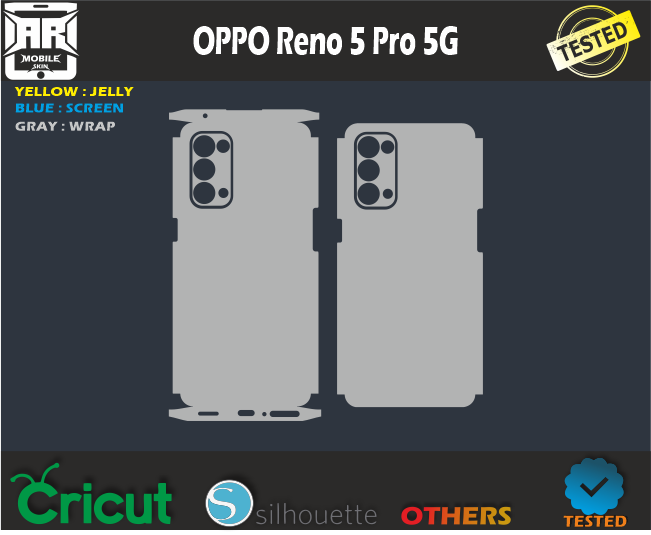 OPPO Reno 5 Pro 5g Skin Template svg