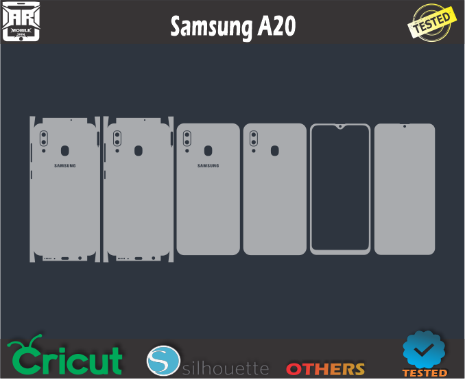 Samsung A20 Skin Template svg