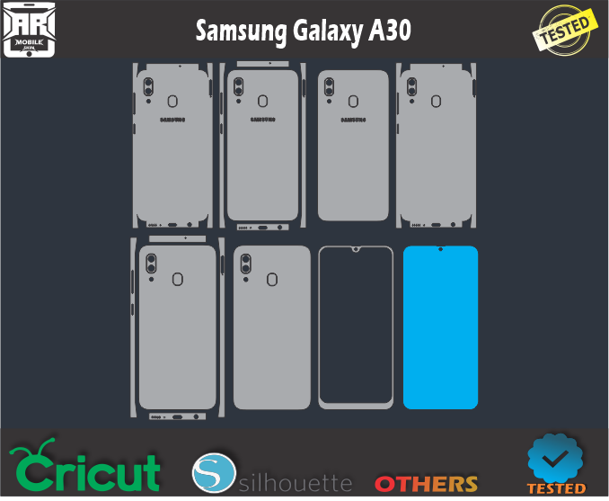Samsung A30 Skin Template Vector