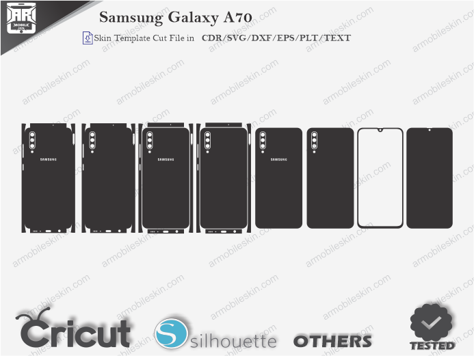 Samsung Galaxy A70 Skin Template Vector