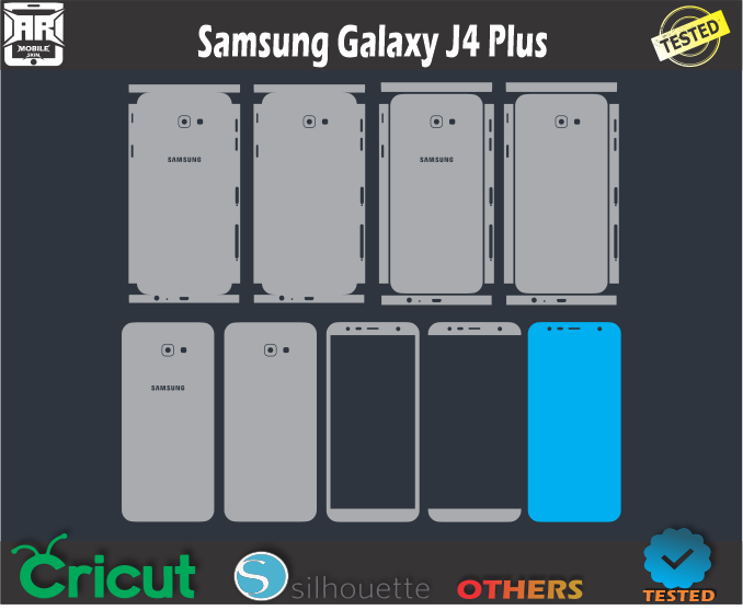 Samsung Galaxy J4 Plus Skin Template svg