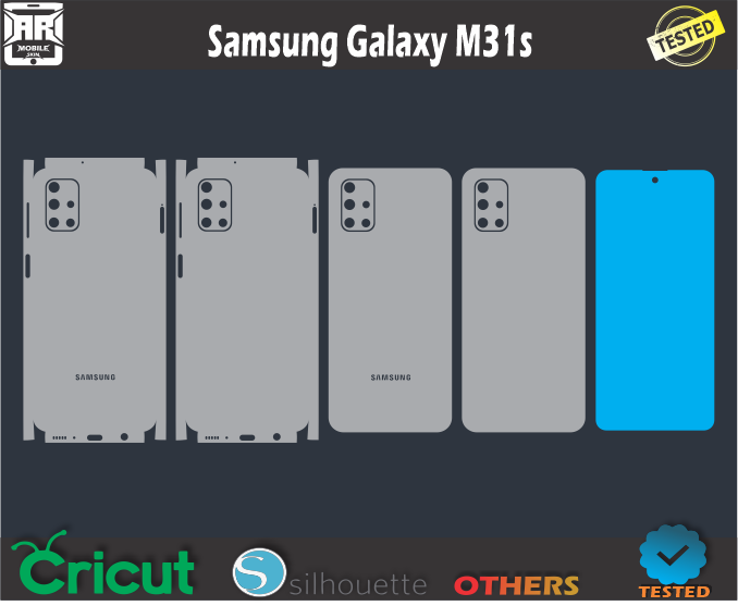 SVG Samsung Galaxy M31s skin cut Template File for vinyl cutting Vector Template