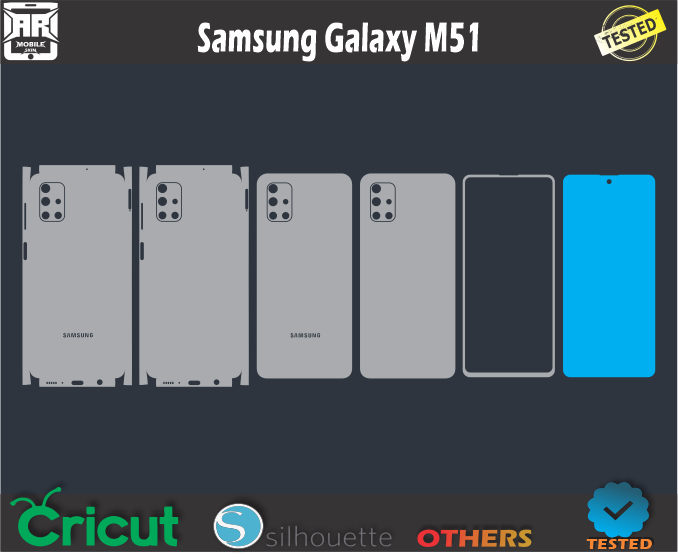 Samsung M51 Skin Template svg