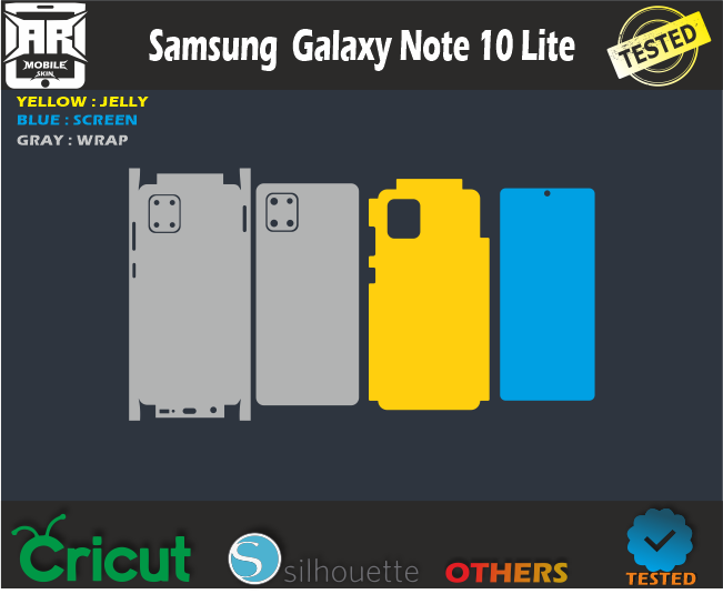Samsung Galaxy Note 10 Lite Skin Template svg