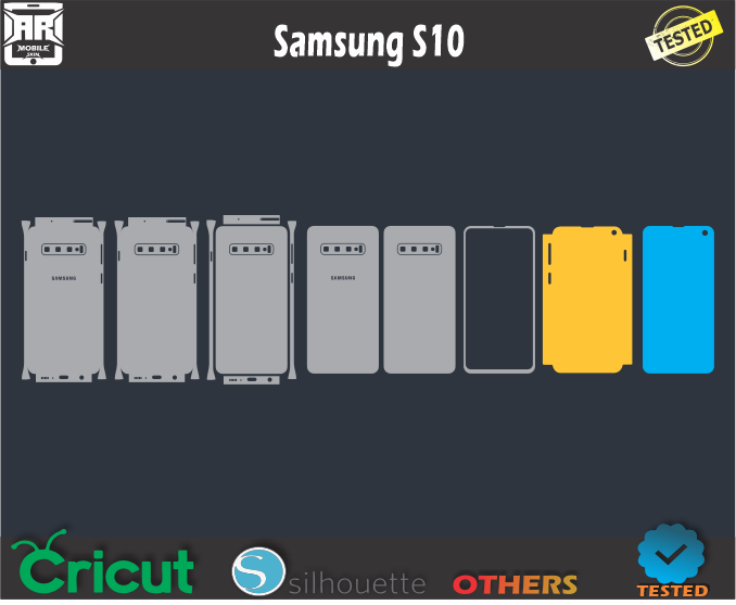 Samsung S10 Skin Template svg