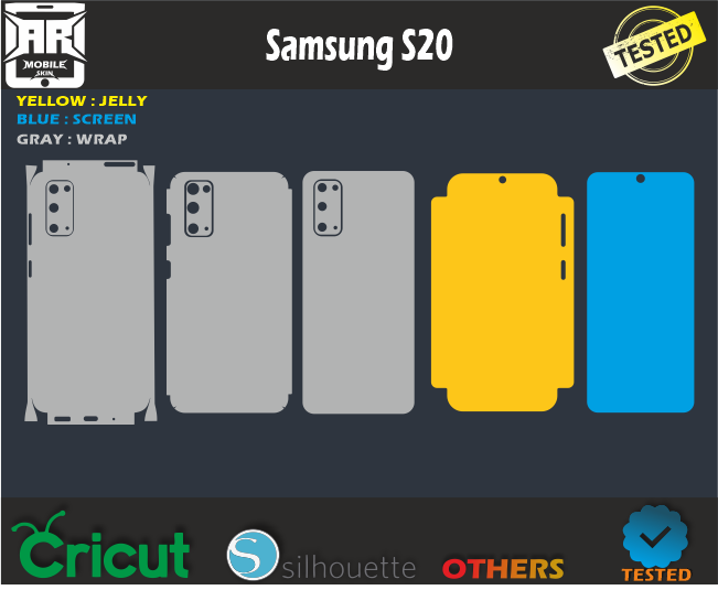 Samsung S20 Skin Template svg