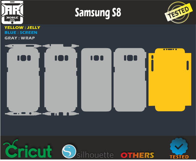 Samsung S8 Skin Template svg