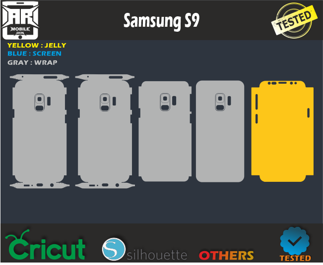Samsung S9 Skin Template svg