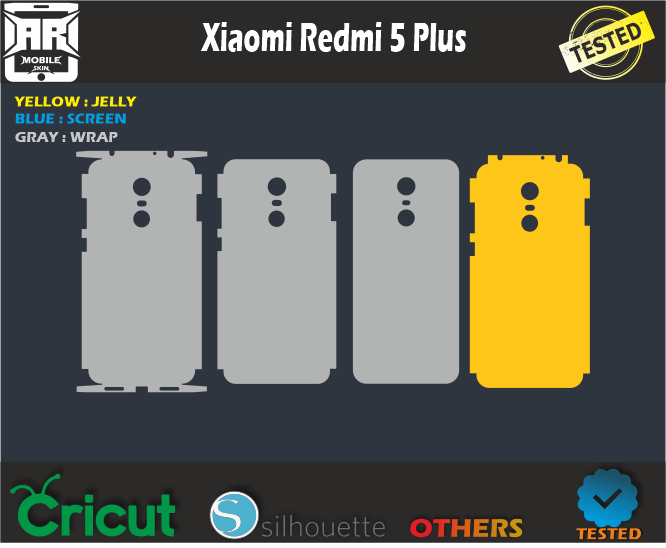 Xiaomi Redmi 5 Plus Skin Vector Template Svg