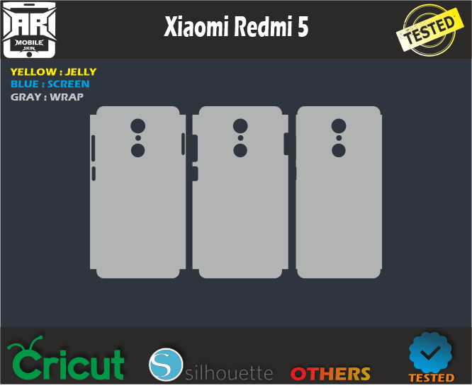 Xiaomi Redmi 5 Skin Template Vector