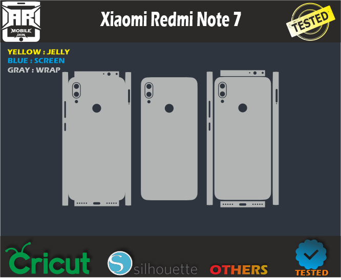 Xiaomi Redmi Note 7 Skin Vector Template Svg