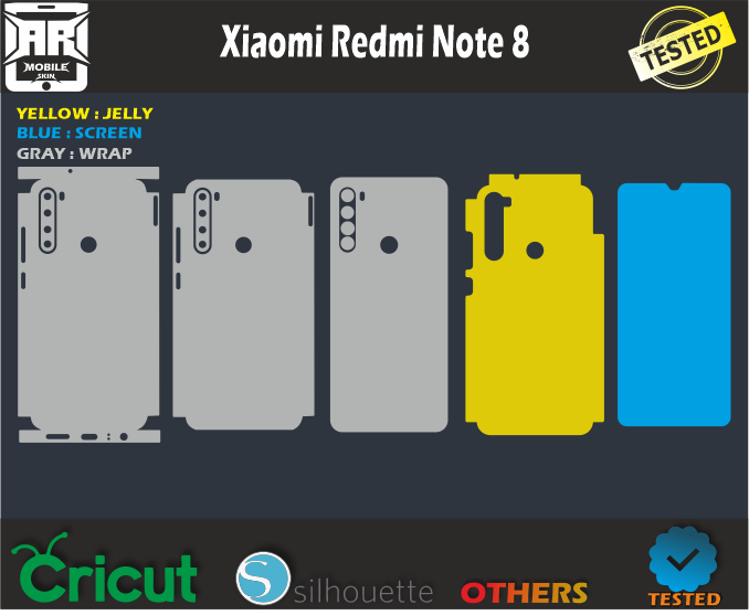 Xiaomi Redmi Note 8 Skin Vector Template Svg