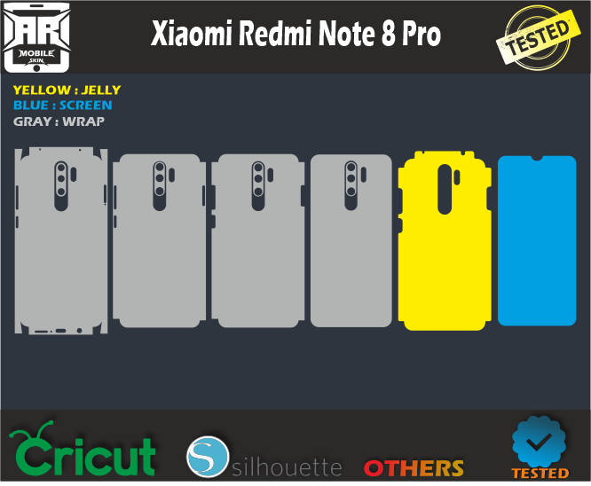 Xiaomi Redmi Note 8 Pro Skin Vector Template Svg