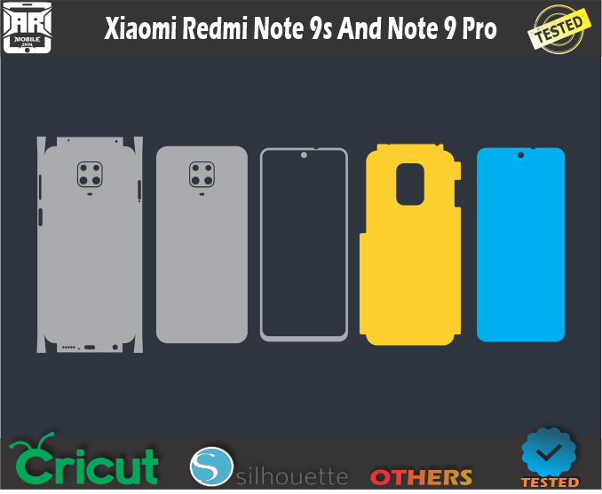 Xiaomi Redmi Note 9s Skin Vector Template Svg