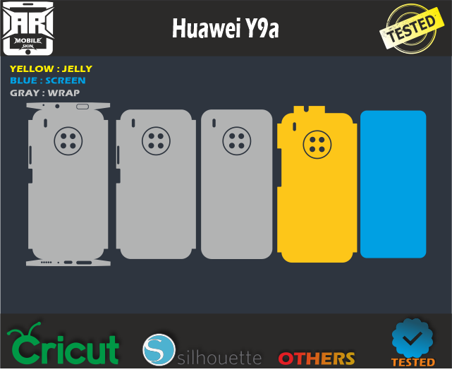 Huawei Y9a skin Template svg