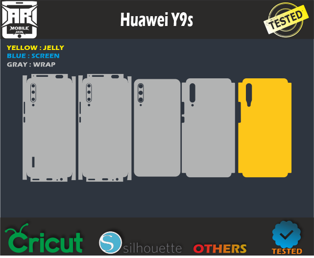 Huawei Y9s skin Template svg