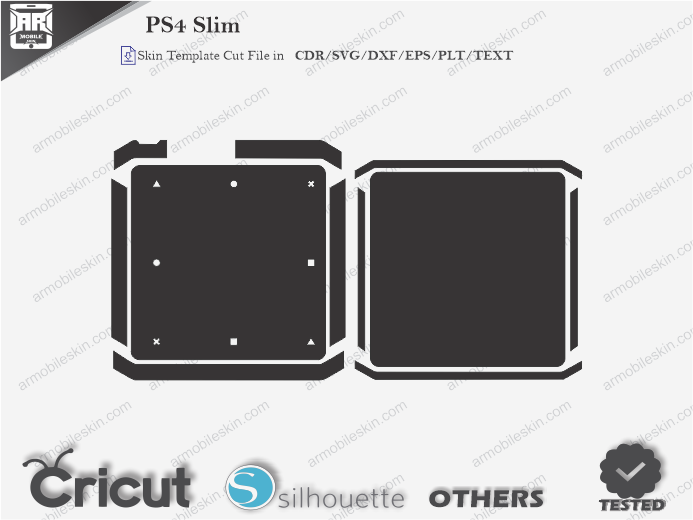 PS4 Slim Skin Template Vector SVG