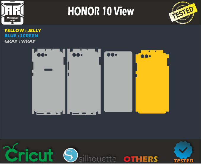 HONOR View 10 Skin Template Vector
