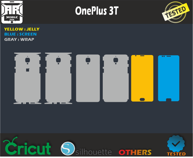 OnePlus 3T Skin Template Vector
