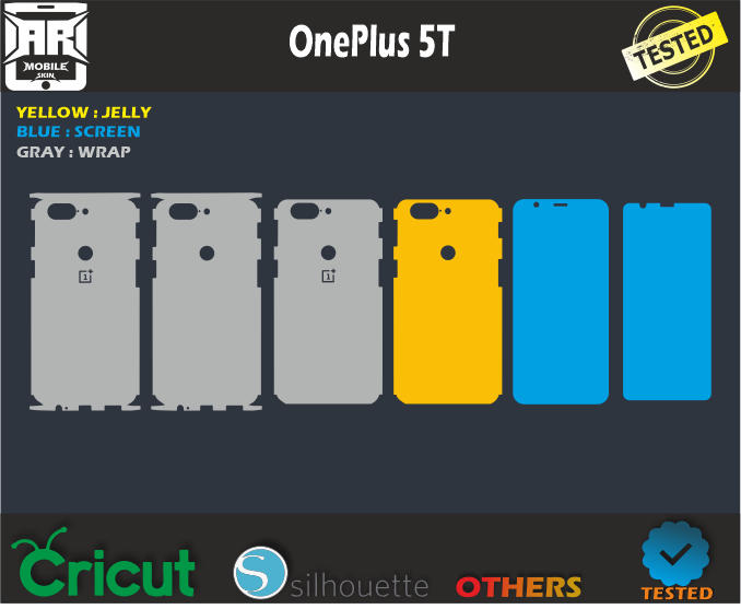 OnePlus 5T Skin Template Vector