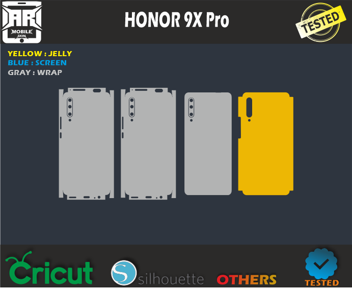 HONOR 9x Pro Skin Template Vector