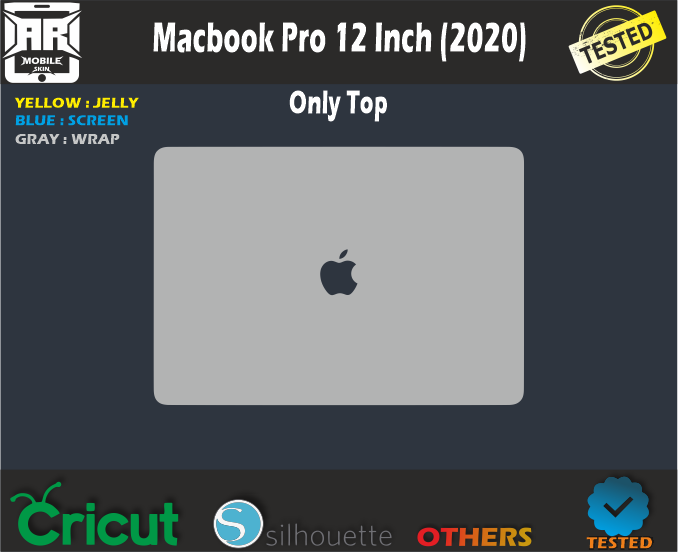 Apple MacBook Pro 12Inch 2020 Skin vector template top only