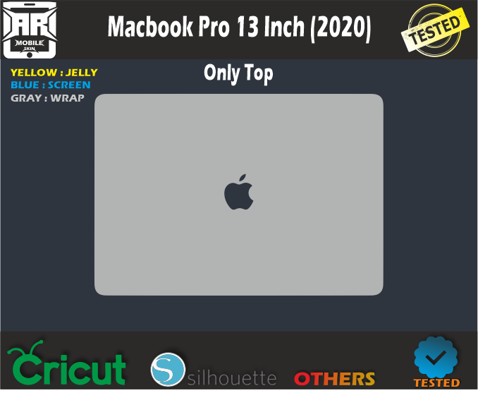 Apple MacBook Pro13Inch 2020 Skin vector template top only