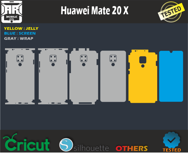 Huawei Mate 20x skin Template SVG Vector