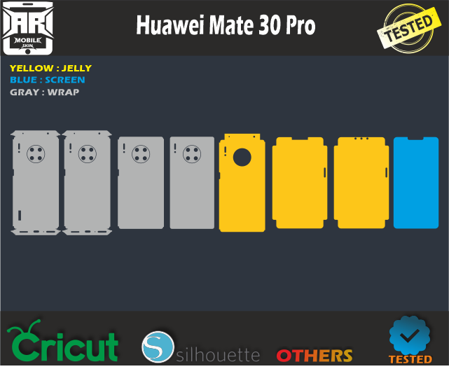Huawei Mate 30 Pro Skin Template Vector