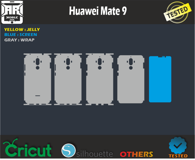 Huawei Mate 9 Skin Template Vector