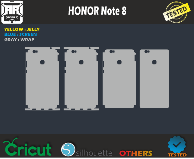 HONOR Note 8 Skin Template Vector