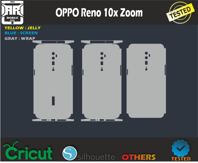 OPPO Reno 10x Zoom Skin Template Vector