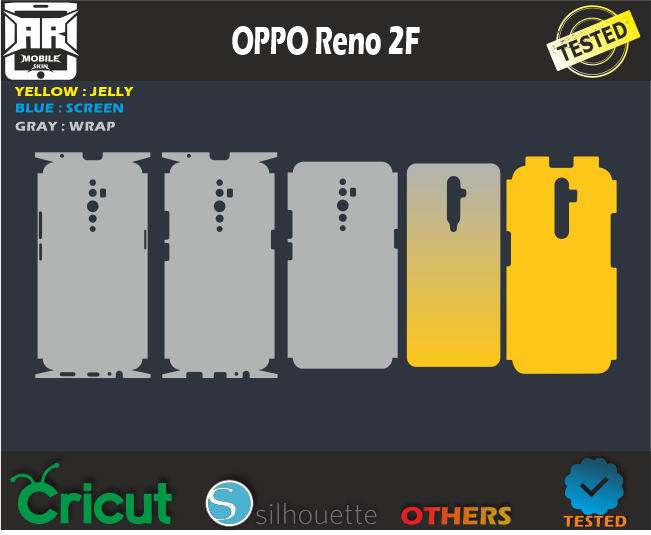 OPPO Reno 2F Skin Template Vector