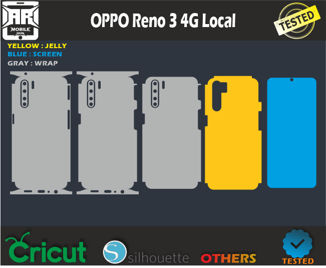 OPPO Reno3 4G Local Skin Template Vector