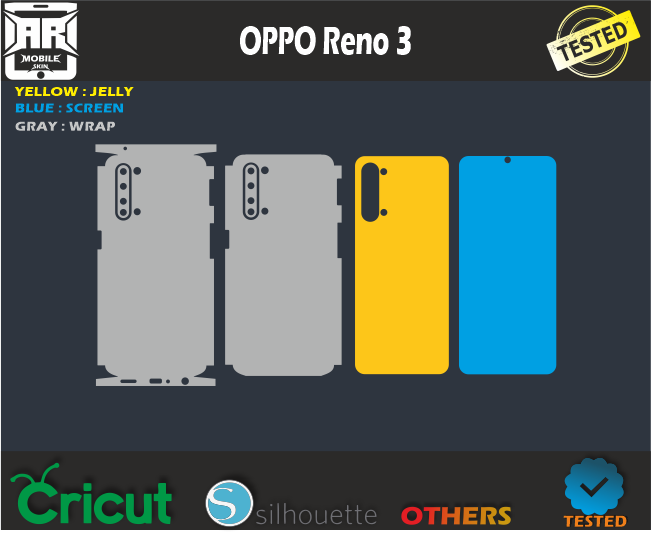 OPPO Reno 3 Skin Template Vector