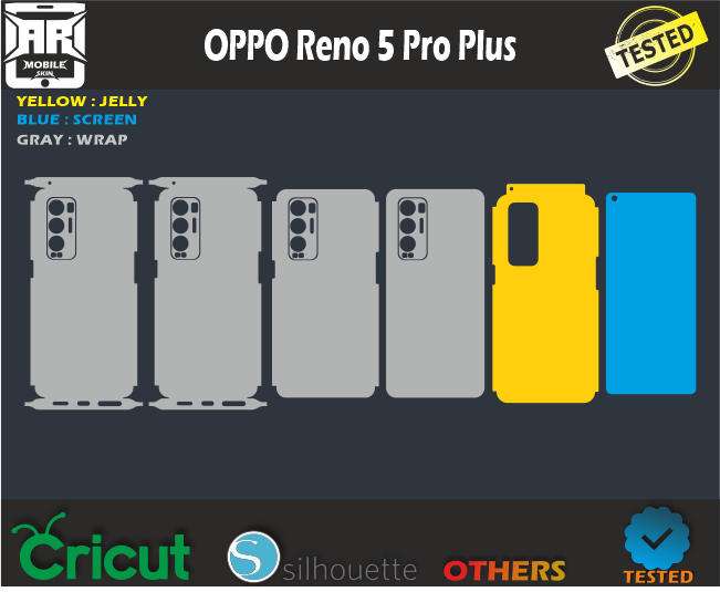 OPPO Reno5 Pro Plus Skin Template Vector