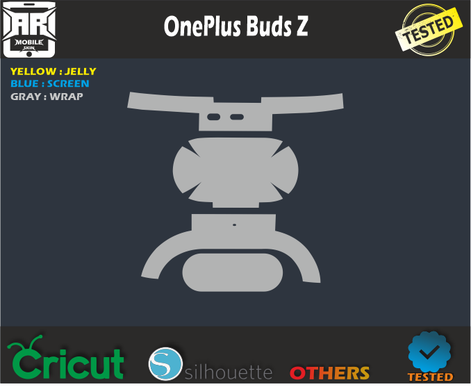 OnePlus Buds Z Skin Template Vector